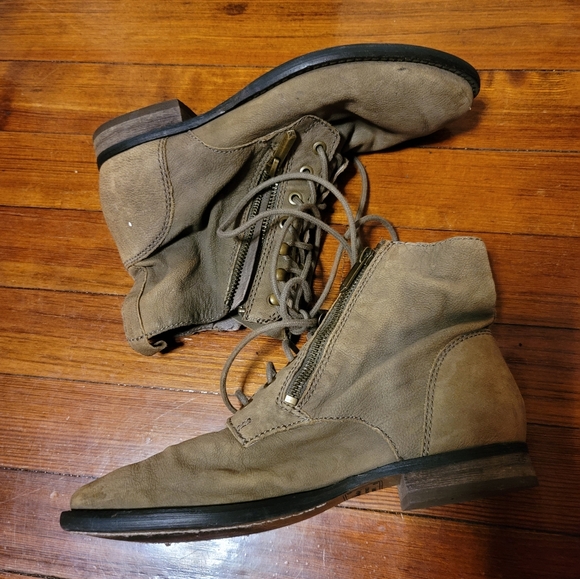 SAM EDELMAN MACKAY Nubuck Combat Booties Size 6- Olive Green - Picture 5 of 13